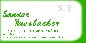 sandor nussbacher business card